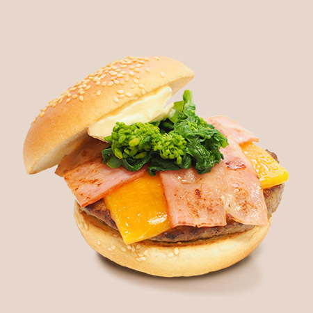 菜の花ベーコン<br>チーズバーガー